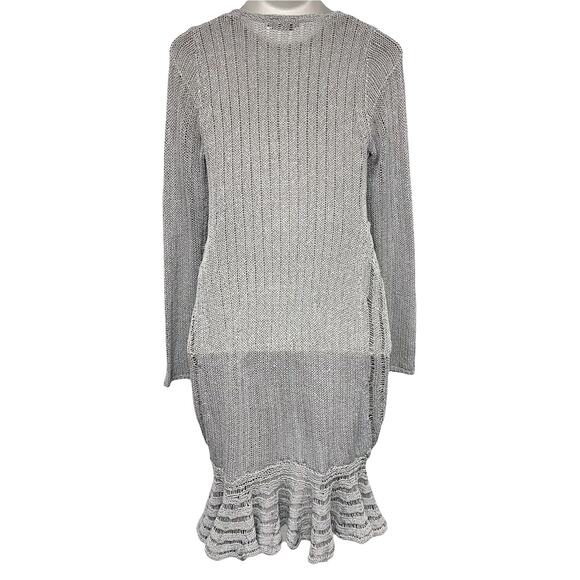 BCBGMAXAZRIA Womens Size M Gray Knit Duster Cardigan Sweater - Picture 7 of 8